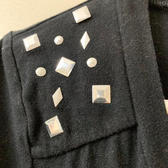 🌷3 for$25🌷Candy Couture, US XL, Black Jersey Metallic Embellishment Tunic - Picture 5 of 10